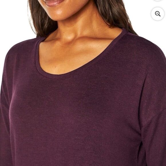 Banana Republic Women's Long Sleeve Scoop Neck Pullover Tunic Top in Purple, XL - Picture 4 of 12